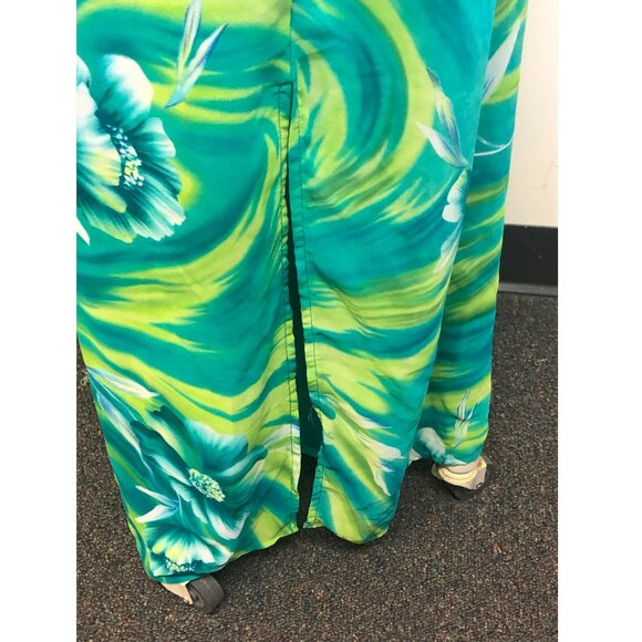 Bright Floral Hawaiian Dress sheer overlay - Picture 6 of 10